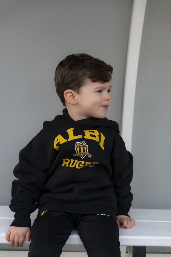 SWEAT SHIRT A CAPUCHE NOIR ET JAUNE – Image 6